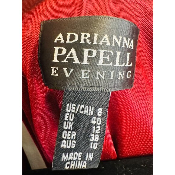 Adrianna Papell 8 Evening Dress Burgundy Wine Velvet With Rhinestones - Picture 3 of 14